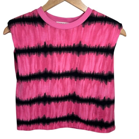 Alice + Olivia Pink and Black Tie-Dye Top And Pant Set Top Size M Pant Size S - Picture 9 of 16